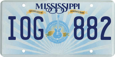 MS license plate IOG882