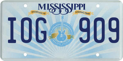 MS license plate IOG909