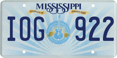 MS license plate IOG922