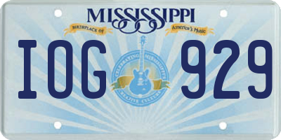 MS license plate IOG929