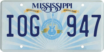 MS license plate IOG947