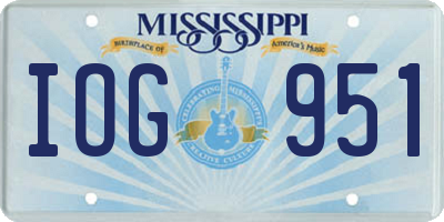 MS license plate IOG951