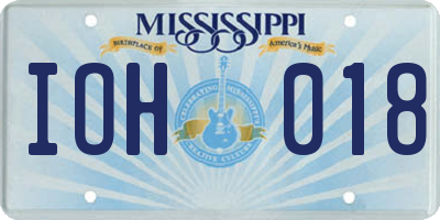 MS license plate IOH018