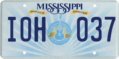 MS license plate IOH037