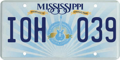 MS license plate IOH039
