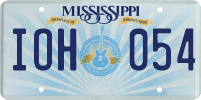 MS license plate IOH054