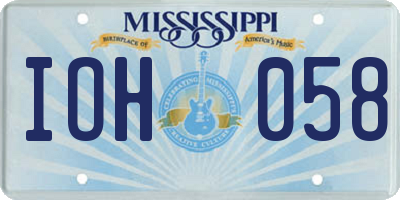 MS license plate IOH058