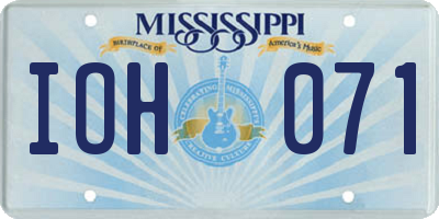 MS license plate IOH071