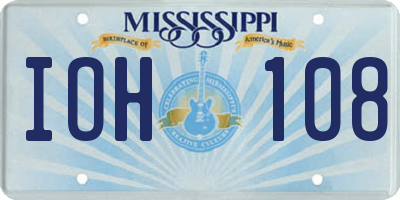MS license plate IOH108