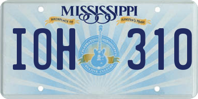 MS license plate IOH310