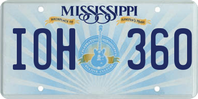 MS license plate IOH360