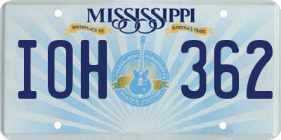 MS license plate IOH362