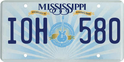 MS license plate IOH580