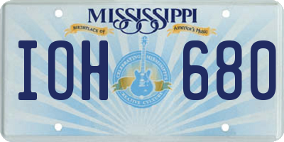 MS license plate IOH680