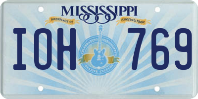 MS license plate IOH769