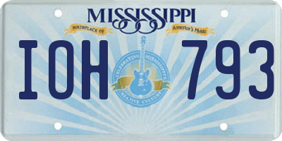 MS license plate IOH793