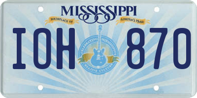 MS license plate IOH870