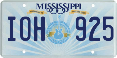 MS license plate IOH925
