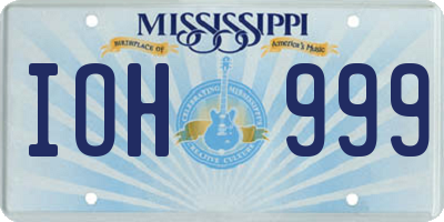 MS license plate IOH999