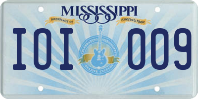 MS license plate IOI009