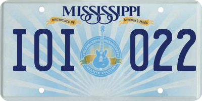 MS license plate IOI022
