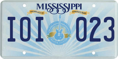 MS license plate IOI023