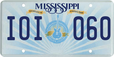 MS license plate IOI060