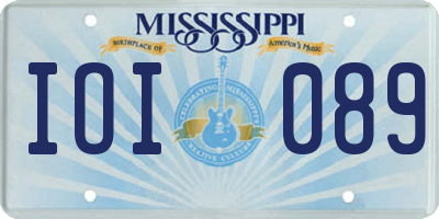 MS license plate IOI089