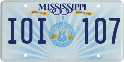 MS license plate IOI107