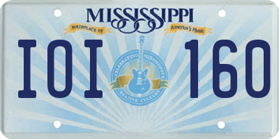 MS license plate IOI160