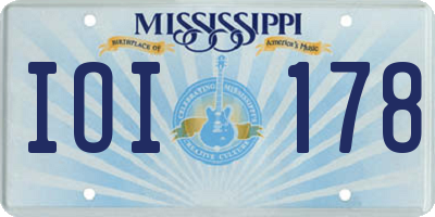 MS license plate IOI178