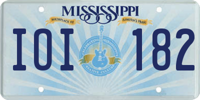 MS license plate IOI182