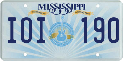 MS license plate IOI190
