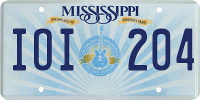 MS license plate IOI204