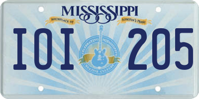 MS license plate IOI205