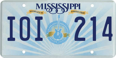 MS license plate IOI214