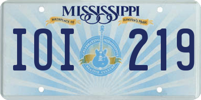 MS license plate IOI219