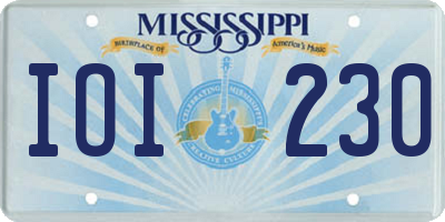 MS license plate IOI230