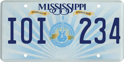 MS license plate IOI234