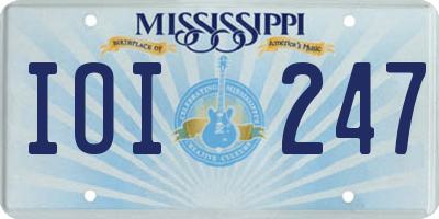 MS license plate IOI247
