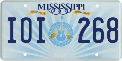 MS license plate IOI268