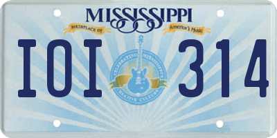 MS license plate IOI314