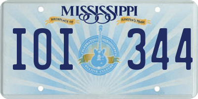 MS license plate IOI344