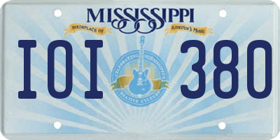 MS license plate IOI380