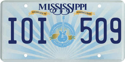 MS license plate IOI509