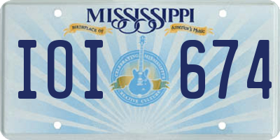 MS license plate IOI674