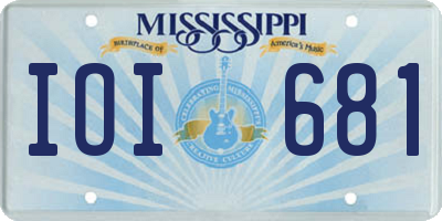 MS license plate IOI681