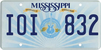 MS license plate IOI832