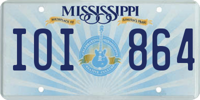 MS license plate IOI864