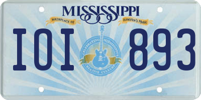 MS license plate IOI893